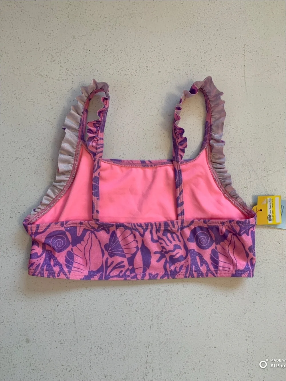 Cat & Jack Girl’s Large Pink & Purple Bikini Set + Coverup Shorts NWT Beach